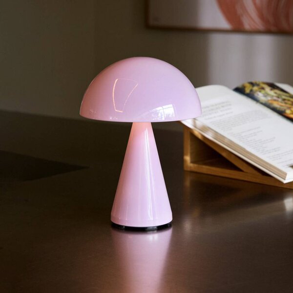 Hübsch HÜBSCH LED stolní lampa Mush, růžová, výška 20 cm, stmívatelný, Fialová / růžová / barva růže, kov, Moderní