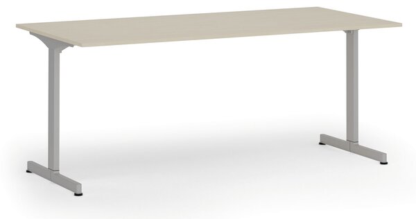 Kancelářský stůl PRIMO BETA, 180x90 cm, šedá podnož, bříza