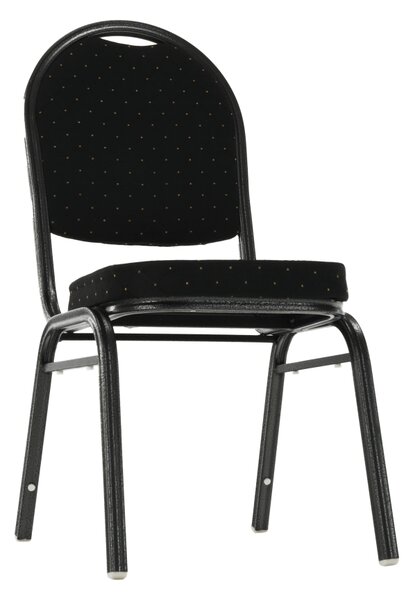 KONDELA Židle, stohovatelná, látka černá / rám šedý, JEFF 2 NEW