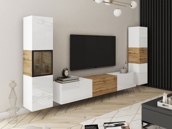 Obývací stěna Zinigo III, Barva: černý grafit, Osvětlení: bez osvětlení 5903211466854