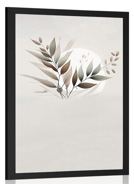 Plakát minimalistické listy v boho designu
