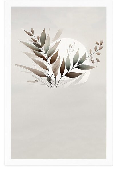 Plakát minimalistické listy v boho designu