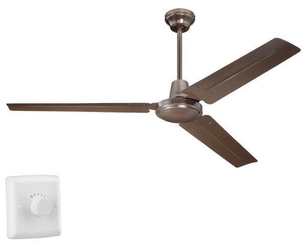 Stropní ventilátor Industrial, hnědý, tichý, 142 cm – Westinghouse Westinghouse, Industrial, Hnědá / Rezavá, Obývací pokoj, Kov, Moderní