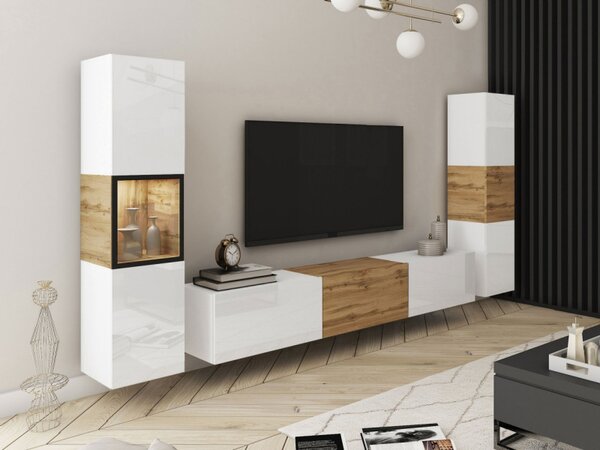 Obývací stěna Zinigo III, Barva: černý grafit, Osvětlení: bez osvětlení 5903211466854