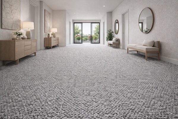 Timzo, Metrážový koberec Orion 9289, na míru, šíře 4m,5m, šedá, filc, chodba / předsíň