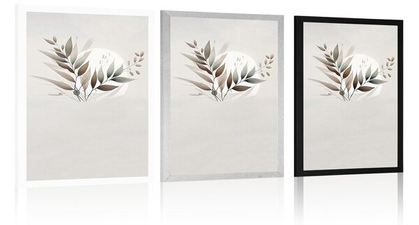 Plakát minimalistické listy v boho designu