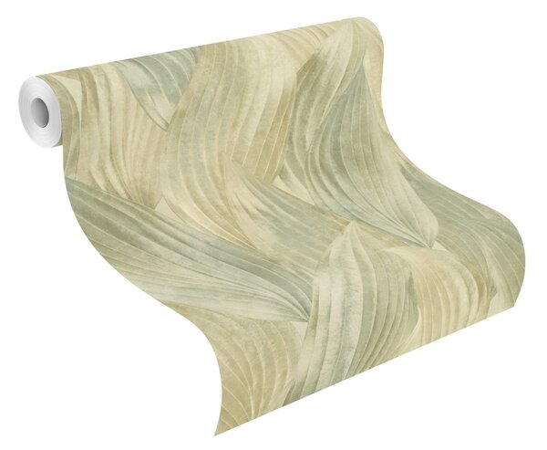 RASCH | Vliesová tapeta na zeď Back to Nature 571547 | 0,53 x 10,05 m | zelená, béžová