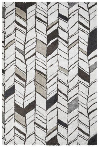 Obsession, AKCE: 80x150 cm Kusový koberec SOHO 841 WHITE, bílá, šedá, obývací pokoj