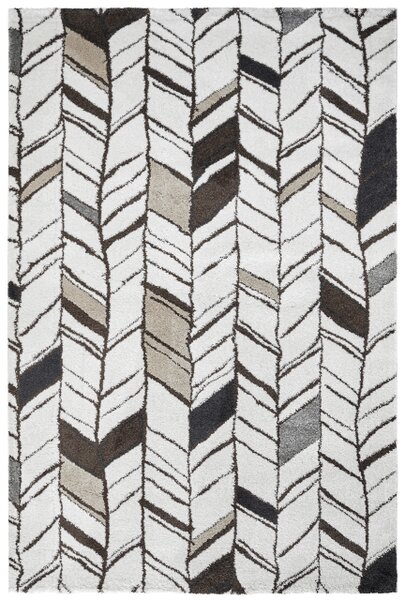 Obsession, AKCE: 80x150 cm Kusový koberec SOHO 841 WHITE, bílá, šedá, obývací pokoj