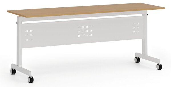 Mobilní stůl PRIMO MOBI, 180x60 cm, bílá podnož, buk