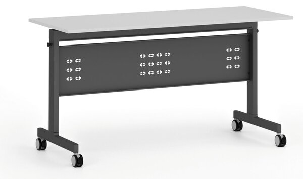 Mobilní stůl PRIMO MOBI, 140x60 cm, černá podnož, bílá