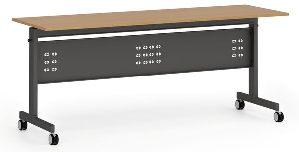 Mobilní stůl PRIMO MOBI, 180x60 cm, černá podnož, buk