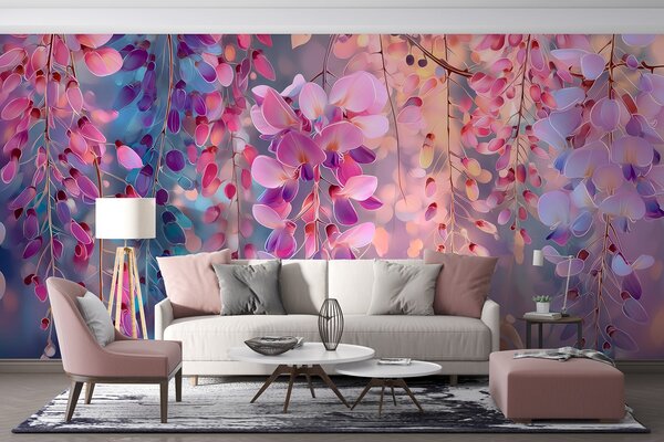 Fototapety Barevný šeřík ve stylu akvarelu, Fototapety květiny, w09103 : uwalls.cz