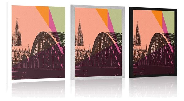Plakát digitální ilustrace města Kolín