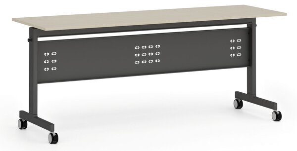 Mobilní stůl PRIMO MOBI, 180x60 cm, černá podnož, bříza