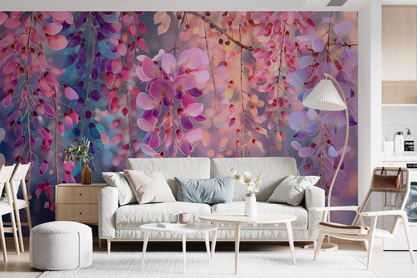 Fototapety Barevný šeřík ve stylu akvarelu, Fototapety květiny, w09103 : uwalls.cz