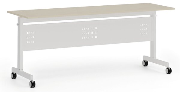 Mobilní stůl PRIMO MOBI, 180x60 cm, bílá podnož, bříza