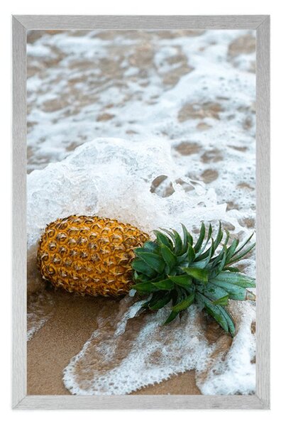 Plakát ananas ve vlně oceánu
