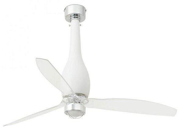 ETERFAN M LED, bílá/transparentní, stropní ventilátor s DC motorem - FARO