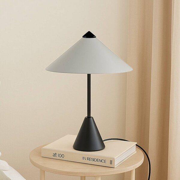 Lindby Stolní lampa Norvik, výška 35 cm, černá/šedá, kov, Černá, Obývací pokoj / jídelna, kov, Moderní