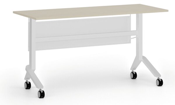 Mobilní stůl PRIMO MOVE, 140x60 cm, bílá podnož, bříza