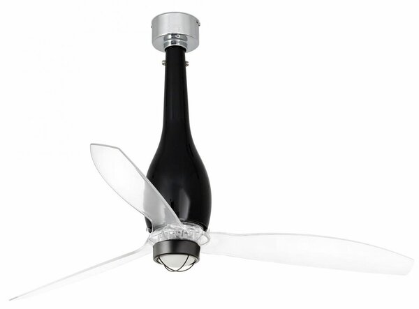 ETERFAN M LED, černá/transparentní, stropní ventilátor s DC motorem - FARO
