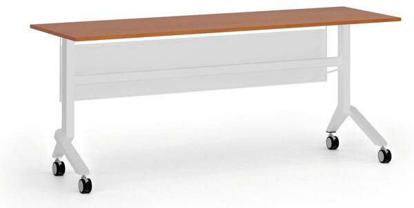 Mobilní stůl PRIMO MOVE, 180x60 cm, bílá podnož, třešeň
