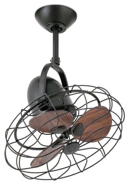 Ventilátor Keiki, Ø 43 cm, na zeď a strop, střídavý proud, tmavě hnědý FARO BARCELONA, Keiki, Černá, Obývací pokoj, Kov, Vintage
