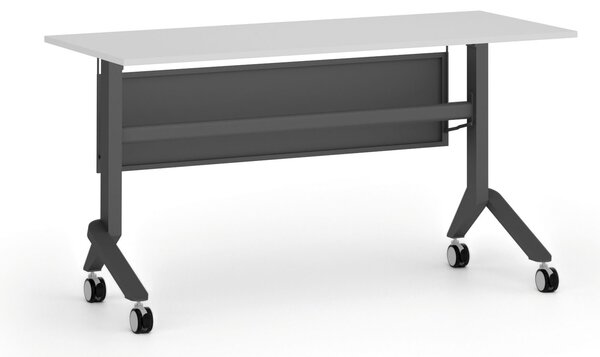 Mobilní stůl PRIMO MOVE, 140x60 cm, černá podnož, bílá
