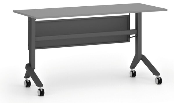 Mobilní stůl PRIMO MOVE, 140x60 cm, černá podnož, grafit