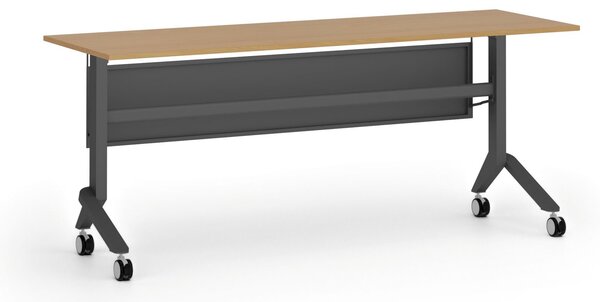 Mobilní stůl PRIMO MOVE, 180x60 cm, černá podnož, buk