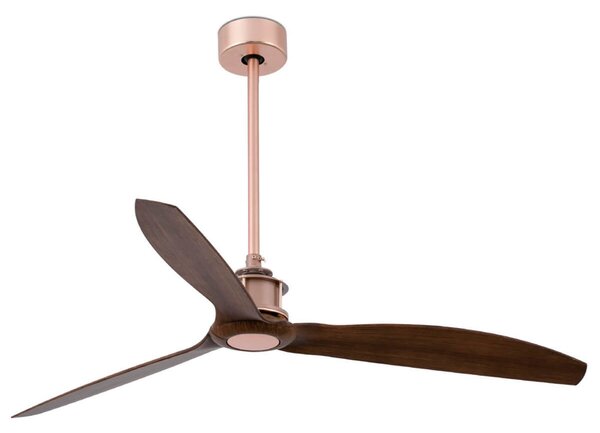 Stropní ventilátor Just Fan, Ø 128 cm, měď/ořech FARO BARCELONA, Just Fan, Dřevo, Obývací pokoj, Plast, Moderní