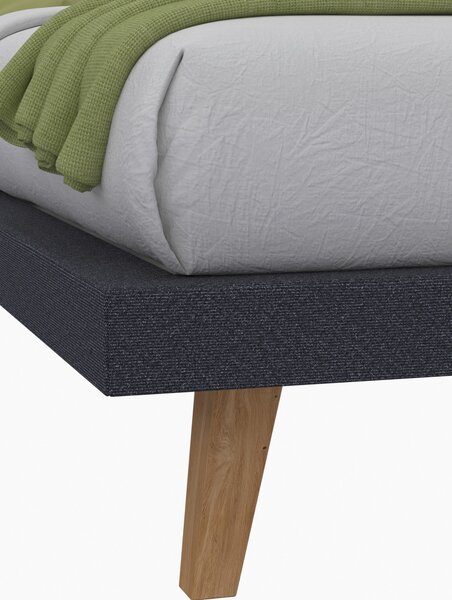 ČALOUNĚNÁ POSTEL, 140/200 cm antracitová, platinová, divoký dub Livetastic - Jednolůžkové postele, Online Only