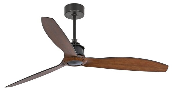 Stropní ventilátor Just Fan M, Ø 128 cm, černý/tmavé dřevo FARO BARCELONA, Just Fan M, Černá, Obývací pokoj, Kov
