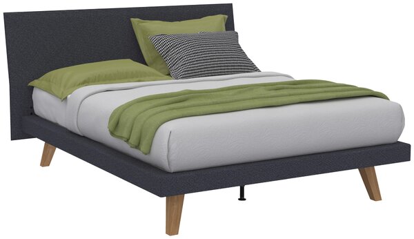 ČALOUNĚNÁ POSTEL, 140/200 cm antracitová, platinová, divoký dub Livetastic - Jednolůžkové postele, Online Only