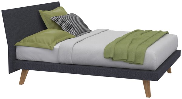 ČALOUNĚNÁ POSTEL, 140/200 cm antracitová, platinová, divoký dub Livetastic - Jednolůžkové postele, Online Only