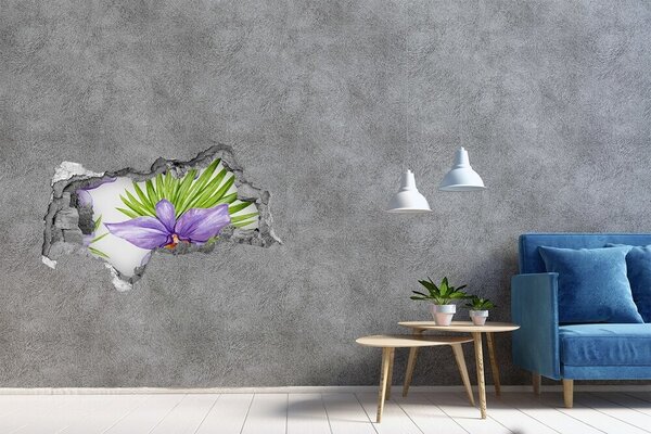 Nálepka 3D díra na zeď beton Orchidej nd-b-104930061