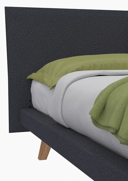 ČALOUNĚNÁ POSTEL, 140/200 cm antracitová, platinová, divoký dub Livetastic - Jednolůžkové postele, Online Only