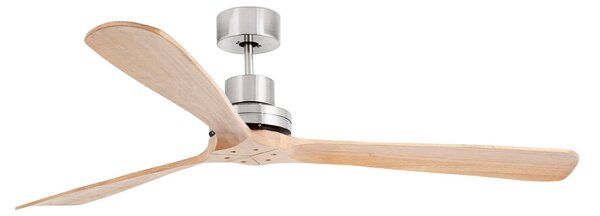Stropní ventilátor Lantau XL, Ø 168 cm, matný nikl/borovice FARO BARCELONA, Lantau XL, Šedá, Obývací pokoj, Kov