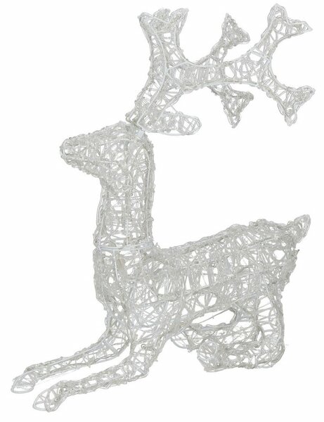 LED Sob ležící - 60cm, 130LED, časovač, IP44, studená bílá