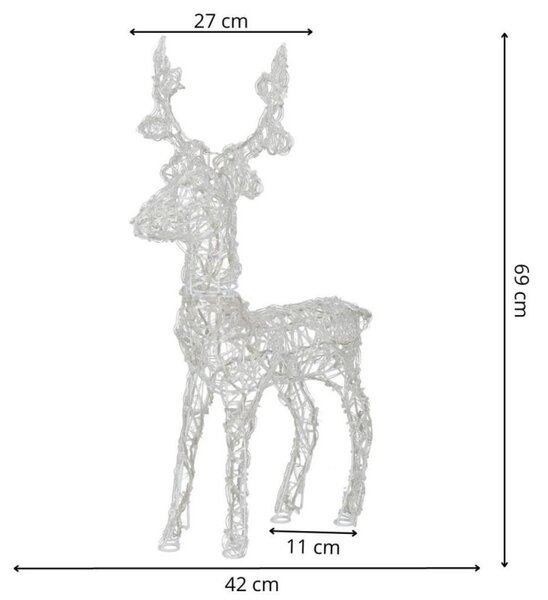 LED Sob - 42cm, 100LED, časovač, IP44, teplá bílá