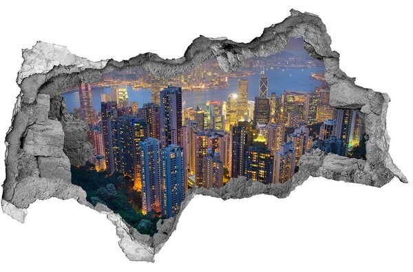 Fototapeta díra na zeď Hongkong noc nd-b-106686696