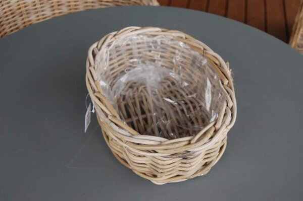 RATANOVÝ Košík OVÁLNÝ MALÝ, CLASIC, Grey, 34x26x12 cm (Van der Leeden®)