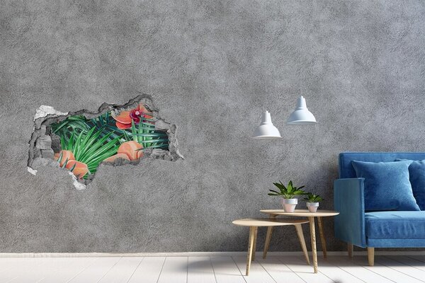 Nálepka 3D díra na zeď beton Orchidej nd-b-107940636