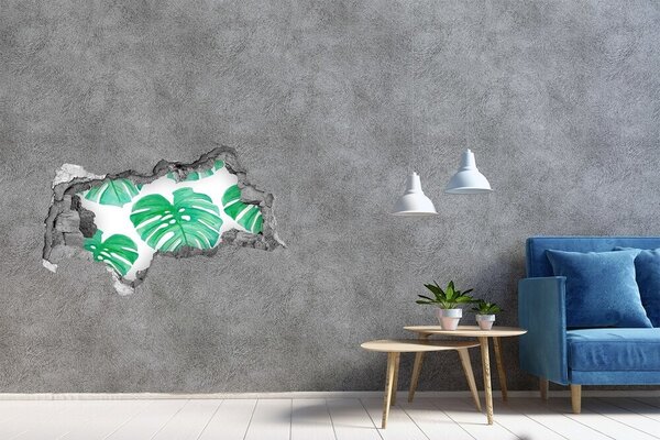 Nálepka 3D díra na zeď beton Monstera nd-b-108948322