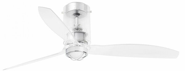 MINI TUBE FAN M LED, transparentní, stropní LED ventilátor s DC motorem - FARO
