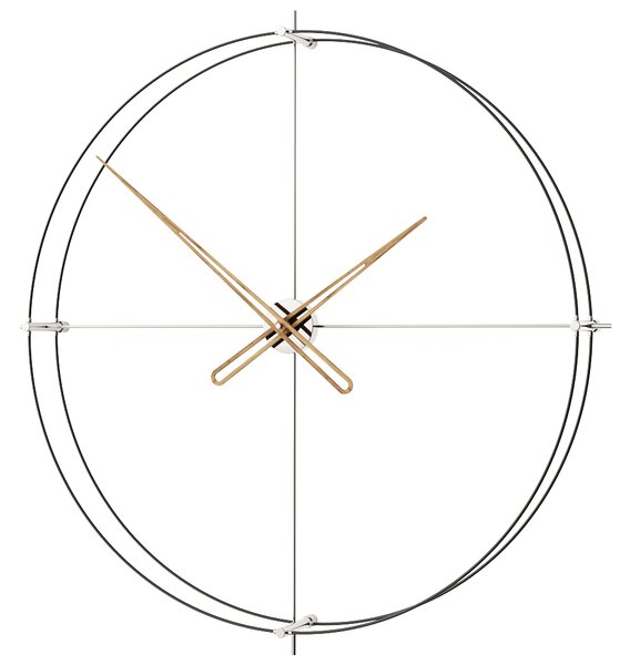 Mclocks Designové nástěnné hodiny TM907 Timeless silver inox-walnut 90cm
