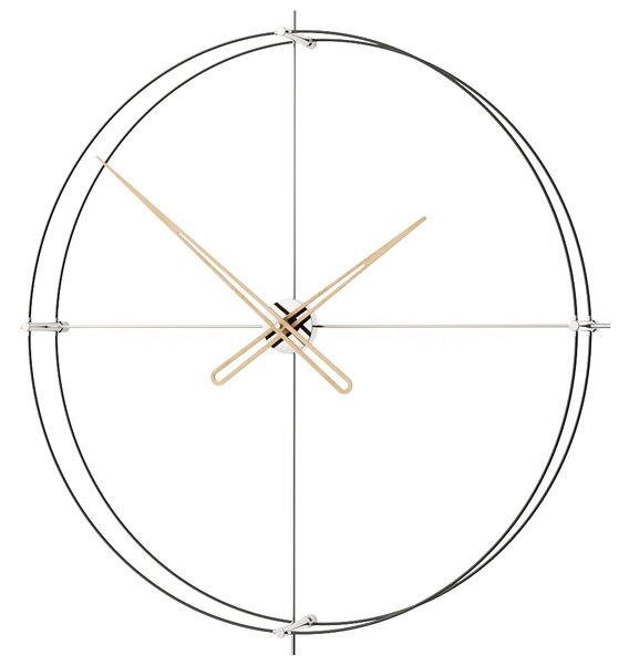 Mclocks Designové nástěnné hodiny TM909 Timeless silver inox-oak 90cm