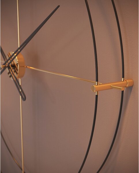 Mclocks Designové nástěnné hodiny TM903 Timeless gold mat-black 90cm
