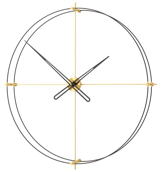 Mclocks Designové nástěnné hodiny TM903 Timeless gold mat-black 90cm
